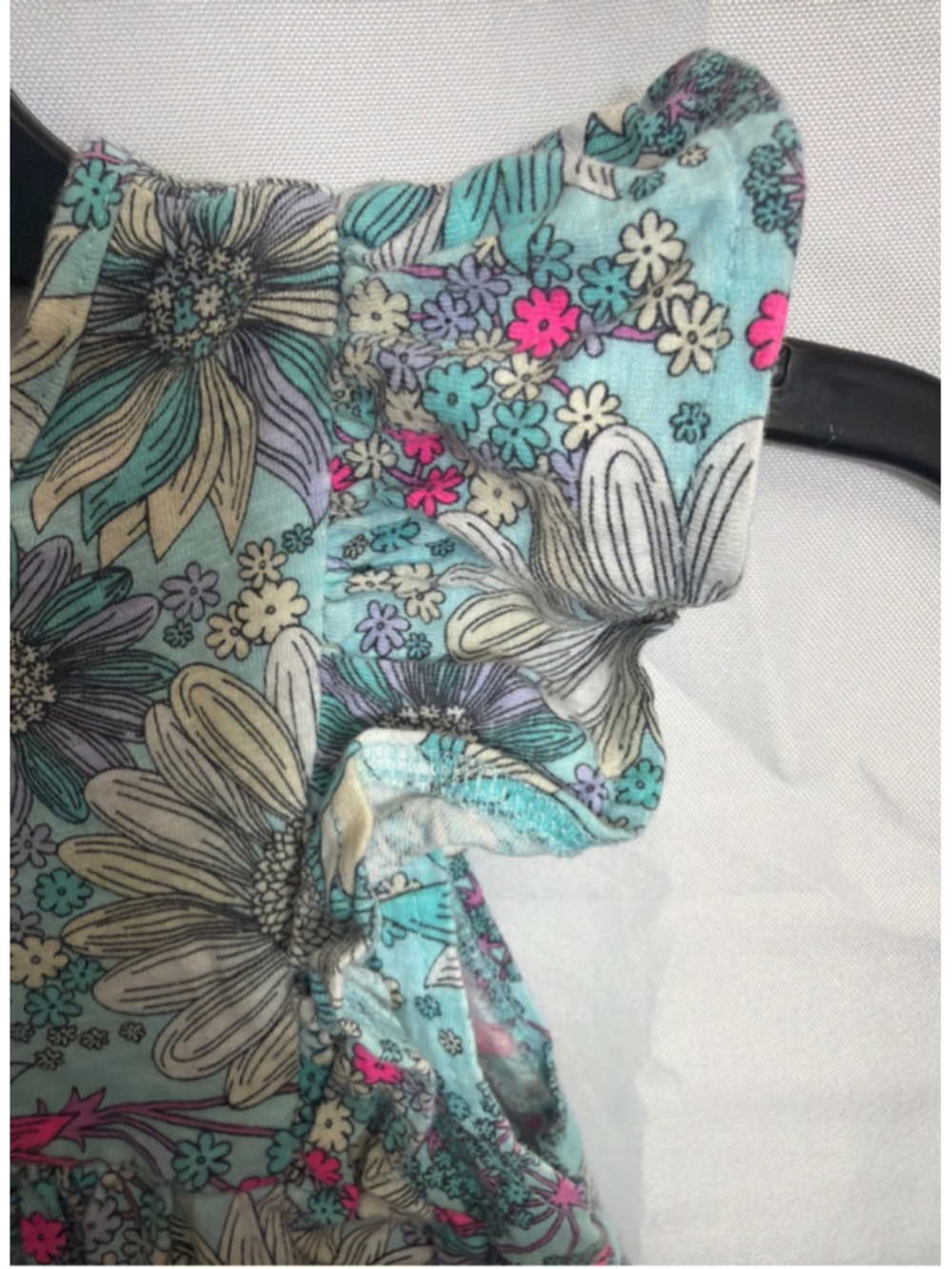 Girls OshKosh B'gosh Casual Summer Dress Size 5 Blue Pink Floral - Picture 4 of 5